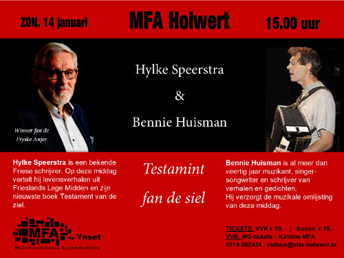 Hylke Speerstra in MFA "de Ynset" Holwert  | MGTickets