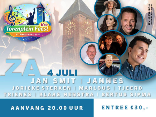 10e Torenpleinfeest Zaterdag 4 juli 2026 | MGTickets