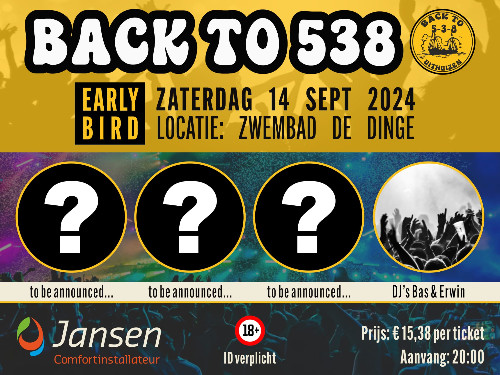 Back to 538 | Zaterdag 14 September 2024 | Early Bird