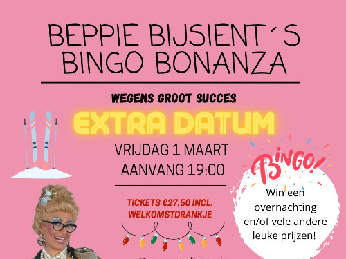 Bingo Met Beppie vrijdag 1 Maart 2024
