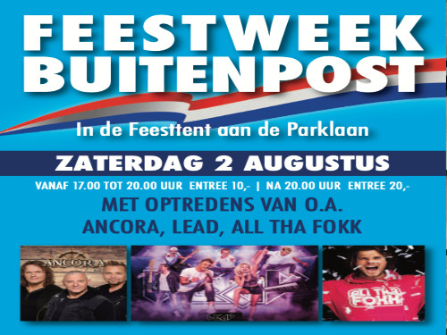 Feestweek Buitenpost Zaterdag 2 Augustus 2025